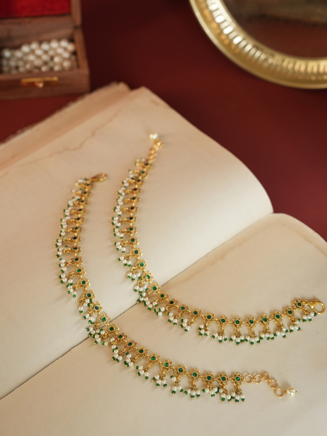 Kundan Polki Anklet