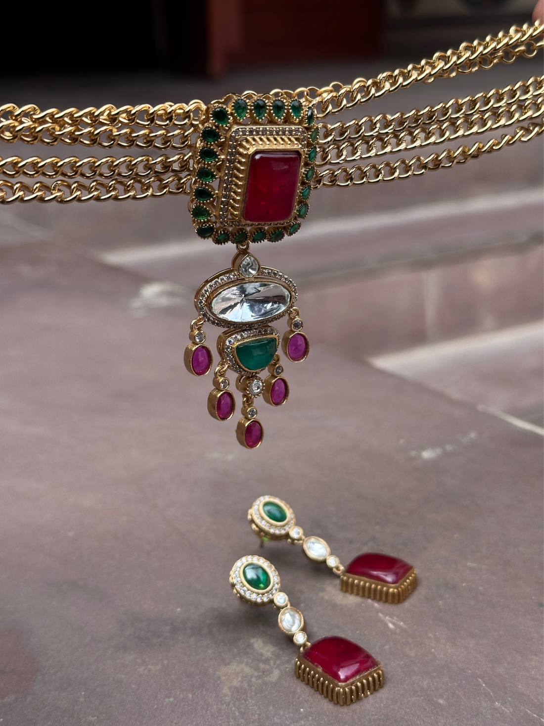 Gatha Polki Necklace Set