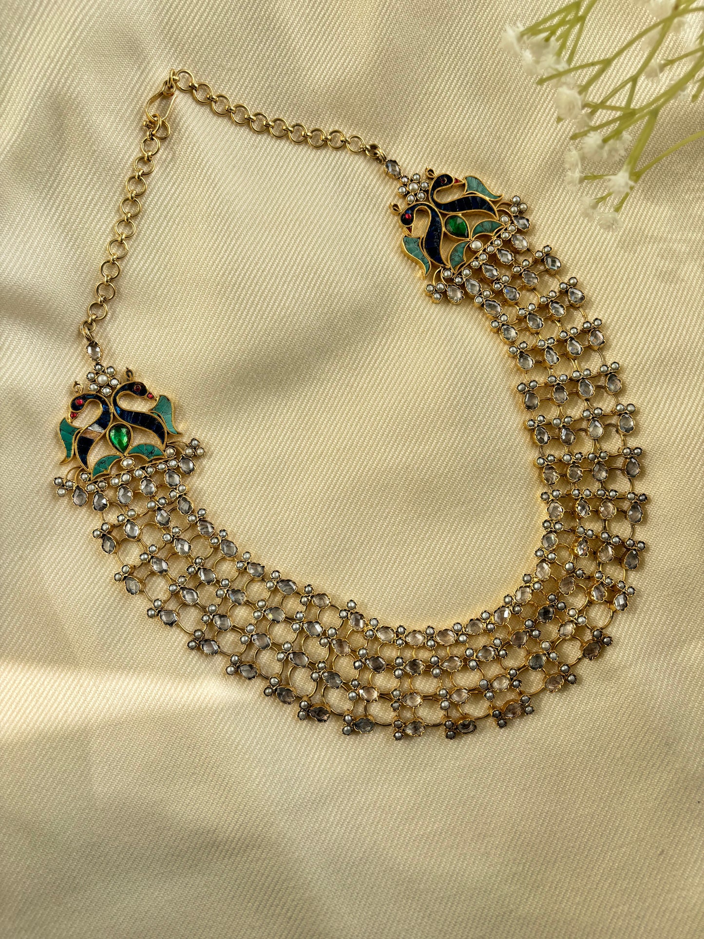 Peacock Gold Plated Kundan Necklace