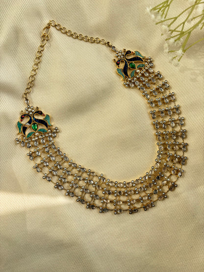 Peacock Gold Plated Kundan Necklace