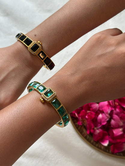 Stone Studded Gold Tone Bangle | Jewellery By Kamla Poddar