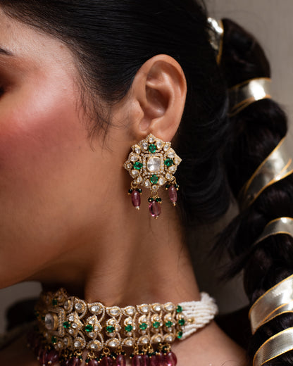 Moissanite Chokar Style Necklace Set