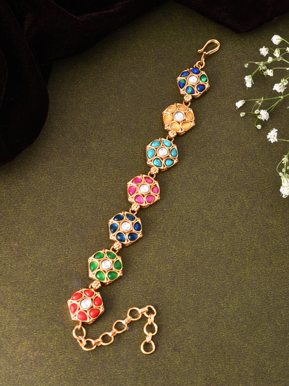 Navratna Jadau Kundan Bracelet