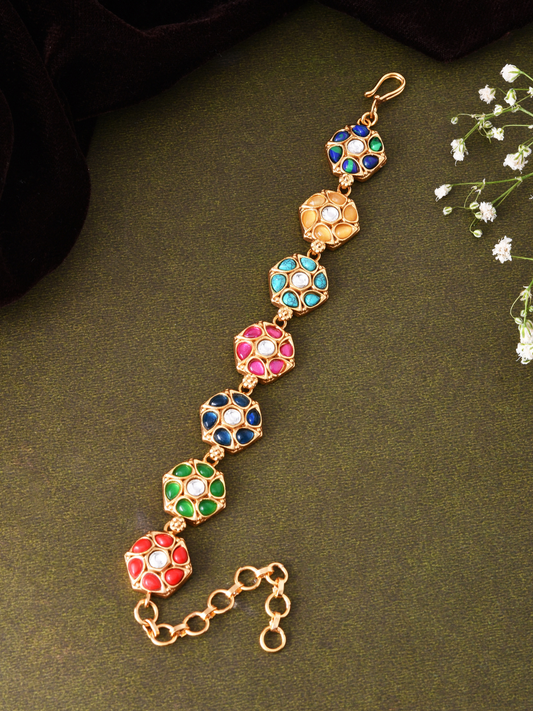 Navratna Jadau Kundan Bracelet