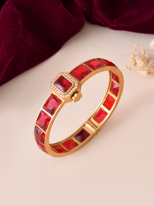 Stone Studded Gold Tone Bangle
