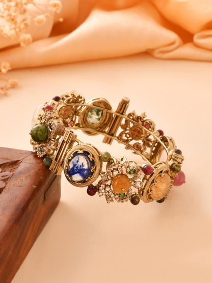 Traditional Navratna Gold-Plated Kada