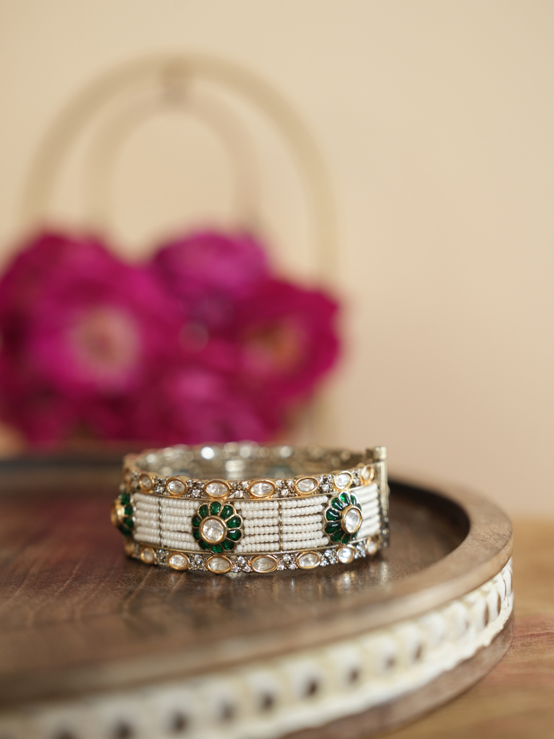 Pearl-Stranded Kundan Kada