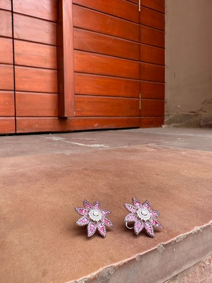 Ruby Floral Stud Earring | Jewellery By Kamla Poddar