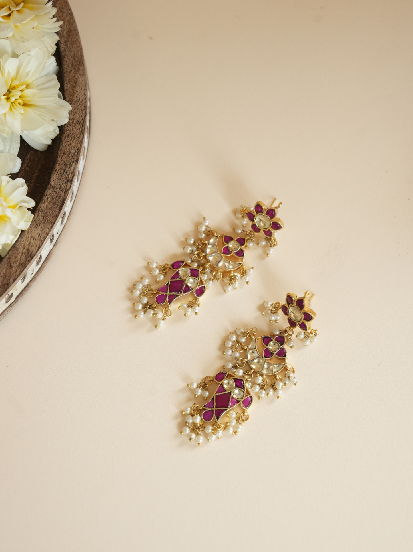 Ruby And Polki Kundan Dangler Earring | Jewellery By Kamla Poddar