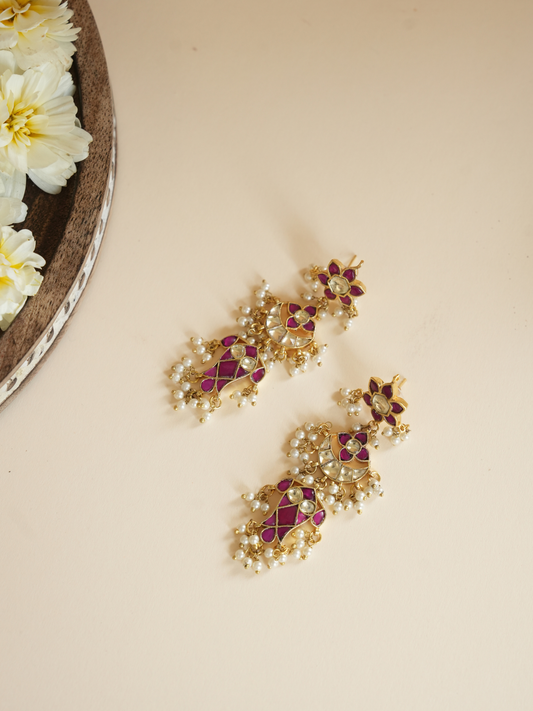 Ruby And Polki Kundan Dangler Earring | Jewellery By Kamla Poddar