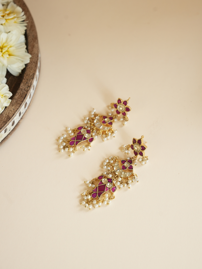 Ruby And Polki Kundan Dangler Earring | Jewellery By Kamla Poddar