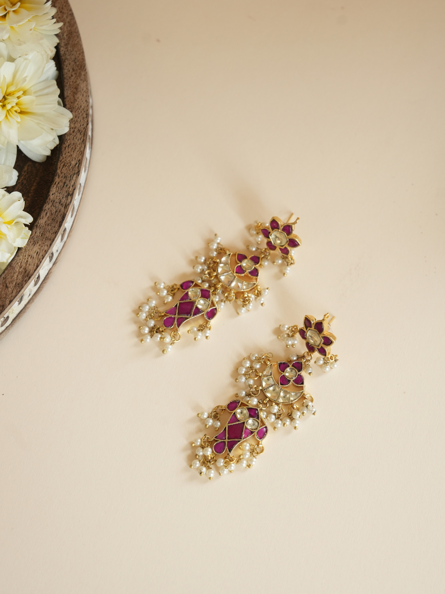 Ruby And Polki Kundan Dangler Earring | Jewellery By Kamla Poddar