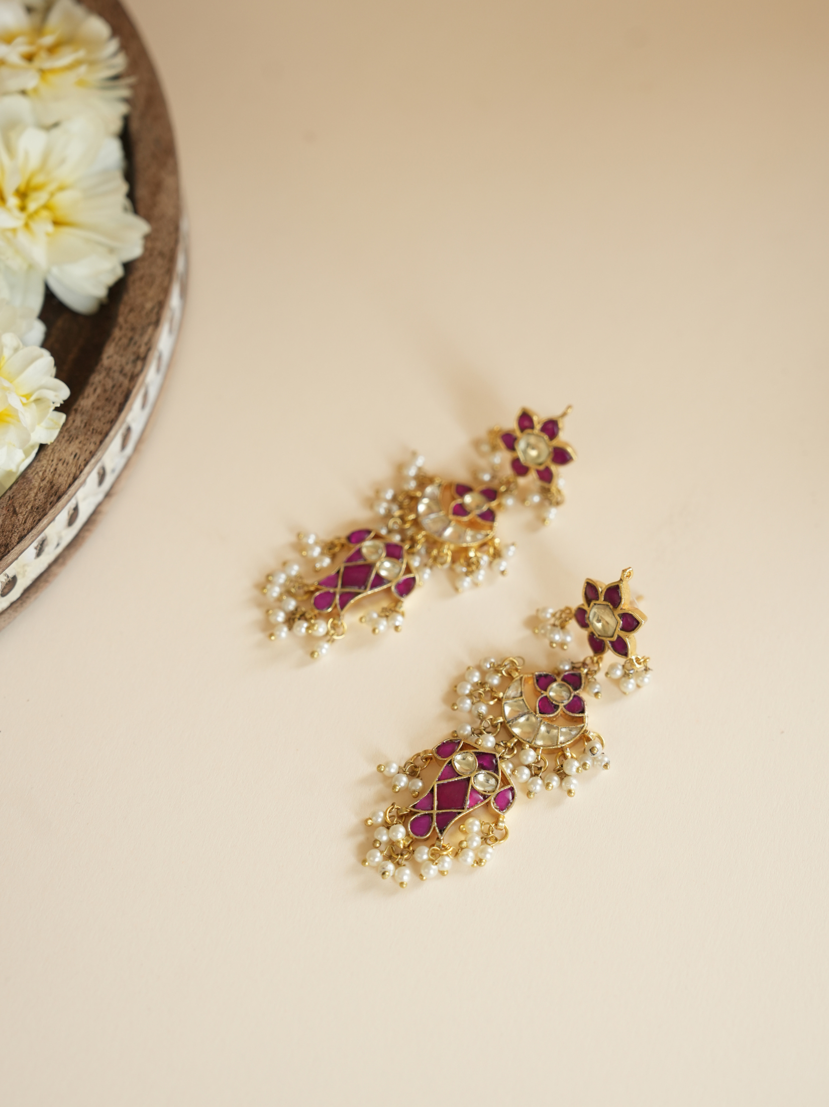 Ruby And Polki Kundan Dangler Earring | Jewellery By Kamla Poddar