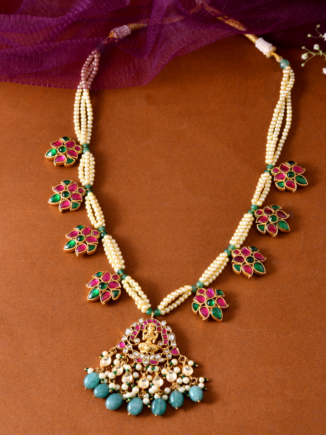 Laxmi Pendant Traditional Temple Jewelry Necklace | Jewellery By Kamla Poddar