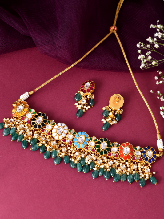 Traditional Navratna Choker Set