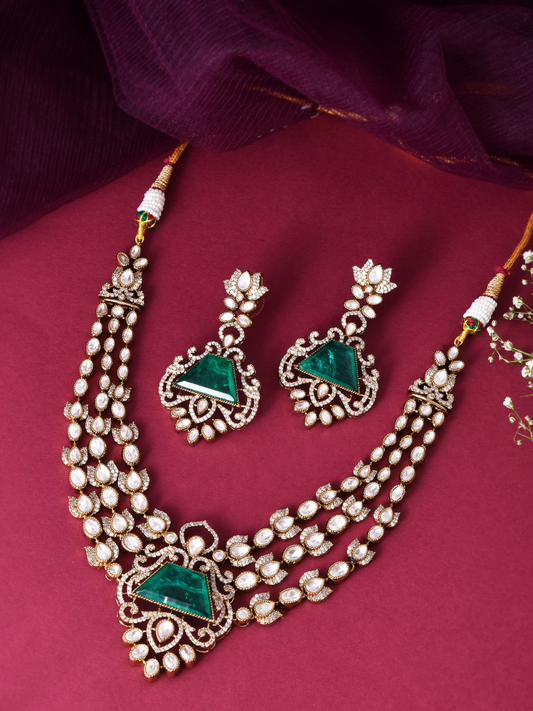 Contemporary Polki-Emerald Choker Set