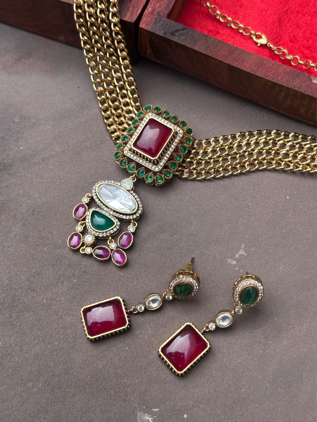 Gatha Polki Necklace Set