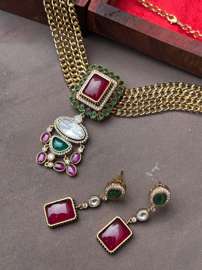 Gatha Polki Necklace Set