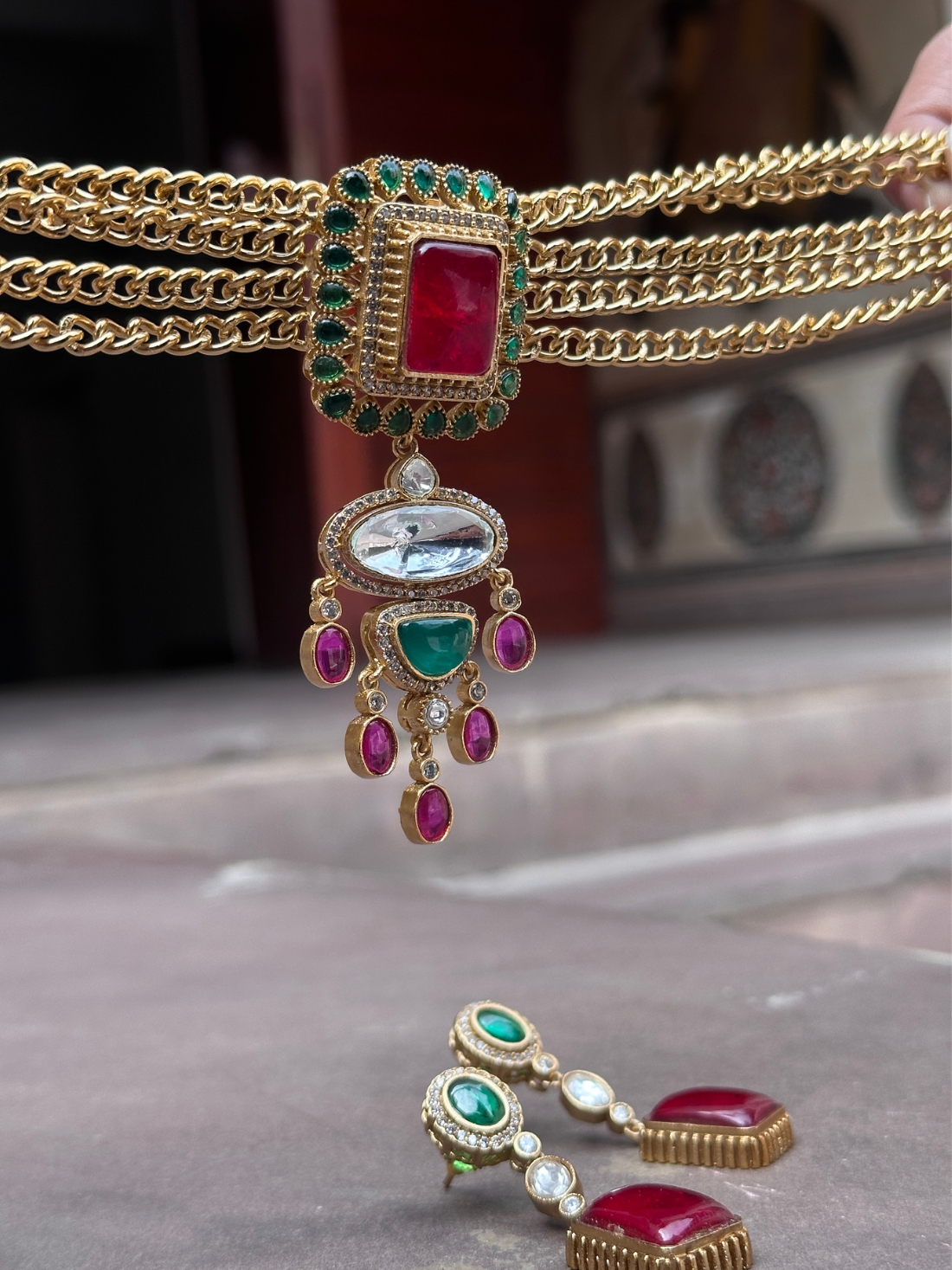 Gatha Polki Necklace Set