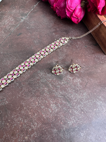 Ruby and Polki Kundan Choker Set
