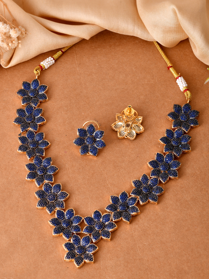 Floral Motif Kundan Choker Set