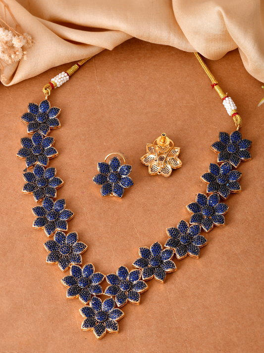 Floral Motif Kundan Choker Set
